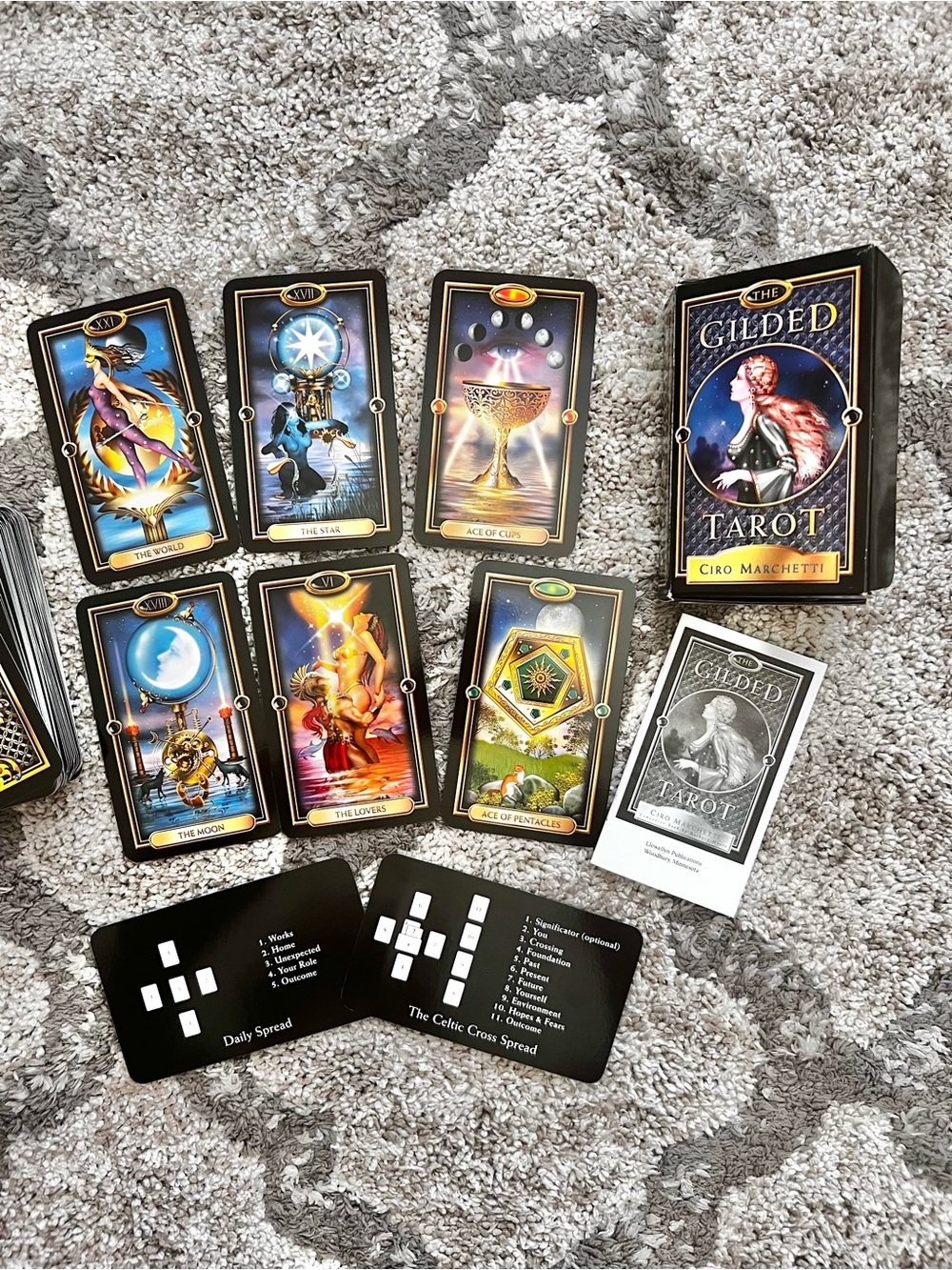 The Gilded Tarot Deck by Ciro Marchetti Complete 78 Card Set & Guidebook